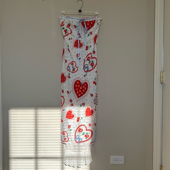 For Love & Lemons Daisy Mae Midi Dress in Red Motif - Picture 6 of 14